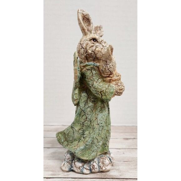 Ks Collection Mom Baby Figurine Limited Edition Bunny Green Dress Wings 838946 - Picture 3 of 11